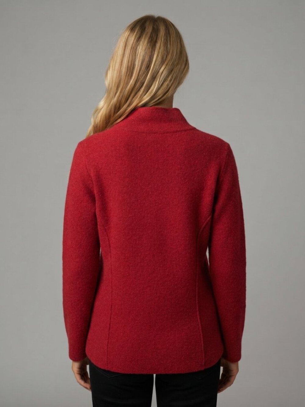 Eileen Fisher Women's Red Wool Button-Front Wool Pea Coat Size XL 39966 - Picture 2 of 15